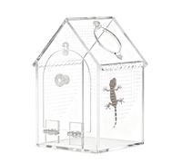 Genérico Thick Clear Acrylic Jumping Spider Enclosure with Openings | 8x5x5 Inch Ventilated Habitat Box | Feeding Cleaning Access For Mantis Frog Snail | Small Reptile Terrarium Housing Kit