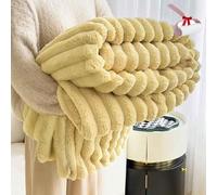 Genérico Thickened Rabbit Plush Nap Blanket, Winter Flannel Milk Velvet Cover Blanket,Super Fuzzy Cozy Lightweight Throw For Couch, Sofa, Bed, Office Nap (Yellow, 70 * 100cm/27.5 * 39.3in)