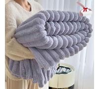 Genérico Thickened Rabbit Plush Nap Blanket, Winter Flannel Milk Velvet Cover Blanket,Super Fuzzy Cozy Lightweight Throw For Couch, Sofa, Bed, Office Nap (Purple, 100 * 150cm/39.9 * 59.1in)