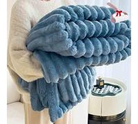 Genérico Thickened Rabbit Plush Nap Blanket, Winter Flannel Milk Velvet Cover Blanket,Super Fuzzy Cozy Lightweight Throw For Couch, Sofa, Bed, Office Nap (Blue, 100 * 150cm/39.9 * 59.1in)