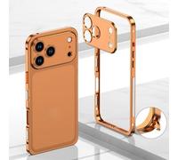 Genérico Thin Metal Frame Heat Dissipation Case with Lens Protector for iPhone 17/16/15/14 Pro MAX,Anti-Scratch Shockproof Protective Case,Detachable Metal Lens Cover