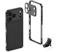 Genérico Thin Metal Frame Heat Dissipation Case with Lens Protector for iPhone 17 Pro MAX, Shockproof Phone Case with Detachable Metal Lens Cover, 360° Camera Protection