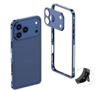 Genérico Thin Metal Frame Heat Dissipation Case with Lens Protector for iPhone 17 Pro MAX, Shockproof Phone Case with Detachable Metal Lens Cover, 360° Camera Protection