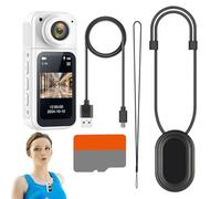 Genérico Thumb Camera, Audio Video Recording Body, Camcorder Electronics, Sports Video Device for Travel, Pet Walking, Baby Monitoring, Cycling, Family Adventures, White, Black
