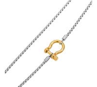 Genérico Ti Steel - Collar con mosquetón, unisex, acabado chapado en oro, decoración de cuello, accesorio de moda diario, mosquetón, diseño colgante, One Size, Como se describe, as described