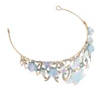 Genérico Tiara de Princesa Marina Azul Aleación y Gemas de Imitación Nupcial de Conchas Marinas para Mujer y Niña Diadema Artesanal para Bodas Fiestas y Eventos Obsequios
