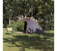 Genérico Tienda con Techo Manual Gris y Naranja 370 x 230 x 185 cm,Deportes,Actividades al Aire Libre,Camping y Senderismo,Tiendas de campaña-42000992