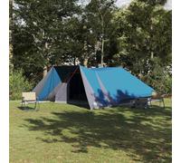 Genérico Tienda Familiar con Techo Manual Azul y Gris 660 x 456 x 200 cm,Deportes,Actividades al Aire Libre,Camping y Senderismo,Tiendas de campaña-42000976