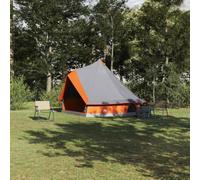 Genérico Tienda Tipi Familiar Manual Gris y Naranja 400 x 346 x 250 cm,Deportes,Actividades al Aire Libre,Camping y Senderismo,Tiendas de campaña-42000980
