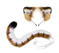 Genérico Tiger Ear and Tail Set Halloween Cosplay Accessories