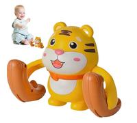 Genérico Tiger Light Toy, Tumbling Animal Figure, 4.8x3.93x6.49 Inches, Funny Movable Cartoons, Interactive Rolling Motion for Sensory Reaction Training, and Toddler Plays, Yellow