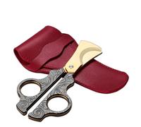 Genérico Tijeras para Puros De Acero Inoxidable, Diseño Ondulado Antideslizante, Corte De Doble Hoja Afilado, Juego De Regalo Portátil, Adecuado para Múltiples Ocasiones