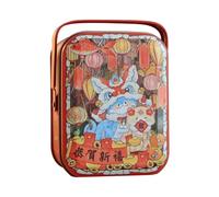 Genérico Tinplate Cookie Box - 2.36 inches Handheld New Year Empty Tins Box - Tinplate Bakery Boxes Chinese New Year Chocolate Dessert Packaging Boxes with Lid for Kids Adults