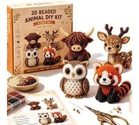 Genérico Tiny 3D Beaded Animal DIY Kit, Cute Bird & Animal Beading Craft Set with 4 Cute Designs, 3D Animals Themed Beadwork Kit for Beginners & Craft Enthusiasts, with Instructions (#A)