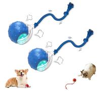 Genérico Tiny Fetch Ball Dog Toy, Tiny Fetch Dog Toy, 360°Smart Automatic Rolling Electric Dogs Ball Toys with Birdsong, for Dogs and Cat,Tough Chew Proof (Blue*2)