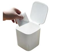 Genérico Tiny Litter Bin - Tabletop Refuse Holder for Workspaces | Portable Debris Container with Push Top Lid & Space Saving Cylindrical Frame for Apartment, Office, Dorm and Car RV