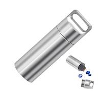 Genérico Tiny Pill Case - Stainless Steel Pill Bottle Keychain | Single Chamber Travel Ṕill Box, Small P̀Ill Holder Container for Purse, Pocket, Backpack, Travel, Everyday Carry, Medicine Storage