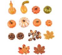 Generico tiny pumpkins - small pumpkin decor, maple leaves, acorns, pine cones,fall home realistic farmhouse photography props for halloween thanksgiving tabletop