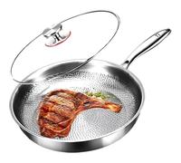 Genérico Tipanexi Titanium Pan Pro with Lid, Titanium Frying Pans for Cooking Non Stick, Compatible With All Cooktops (Silver,30cm)