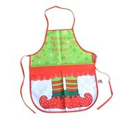 Genérico TIPO 1 Delantal Navideño Infantil 'Santa's Little Helper', Verde y Rojo, con Diseño de Elfo