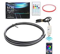 Generico Tira LED A Pilas - Luces LED Decorativas Para Dormitorio | Iluminación Ambiental Multicolor | Tira Neón Para Coche Con Control App Y Fibra Óptica Fría