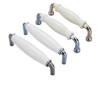 Genérico Tiradores de cerámica modernos for armarios, pomos de aleación de Zinc for cajones, tiradores de puertas de armario cromados brillantes, manija for muebles de 96mm/128mm(Blue)