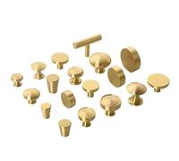 Genérico Tiradores de latón for muebles, pomos de cobre for armario, tocador, cajón, cocina, tiradores de puerta de estilo chino(Flat Head S)