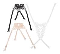 Genérico Tirantes Decorativos para Sujetador Mujer, Tiras Ajustables Antideslizantes Encaje, 3 Piezas (blanco, Negro, Color Piel), Extensiones para Espalda Descubierta y Vestido