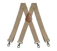 Generico Tirantes para hombre para vaqueros, tirantes elásticos con clip, accesorios de ajustables para ropa formal, Crema de color crema, riferimento alla descrizione