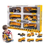 Genérico Tire hacia atrás los Juguetes del Coche, Juguetes del camión de construcción - Camión Mezclador excavadoras - Vehículos de grúa Excavadora, vehículos de aleación 6X para Edades de 4 a 6 años