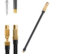 Genérico Tire Inflator Adapter Hose - Compact Heavy Duty Steel Core, Wide Bore High Volume Flow Line, Drive Brass Locking Valve Extension | For Trucks and Suvs