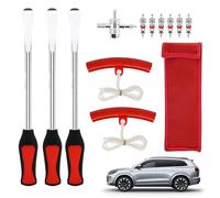 Generico Tire Pry Bar, Auto Wheel Changer Tool, 7.09x0.79x0.79 Inches Carbon Steel Tire Spoons with Flat Ends, Bicycle Motorcycle Repair Tool with Build, Workshop Garage Accessory for SUV RV Trailer