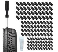 Genérico Tire Repair Rubber Nail Kit - Heavy-Duty Plug Tool Anti-Leak Screw-In Plugs for Car Motorcycle Truck ATV Bike RV Tractor SUV, Easy Repair, Portable Compact, Durable Material, Reliable