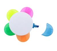 Genérico Tire Shape Highlighter Set - 6 Vibrant & Pastel Coloured Marker Pens, Petal Designed Barrel For Comfortable Grip | Smudge-Free Ink For Students, Journaling, Planning & Study