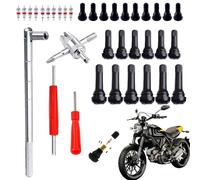 Genérico Tire Valve Stem Tool Kit - Puller,Single/Double Head Core Remover, 4-Way Short Rubber for Off Roads Vehicle