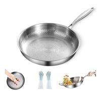 Genérico Titanium Hammered Frying Pan - 100% Pure Titanium, Ultra-Durable, Scratch-Resistant, Non-Stick, Induction & All Stovetops Compatible (11.02in,Without lid)