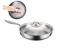 Genérico Titanium Hammered Pan, Nonstick Skillet with Lid, Scratch-Resistant Cookware, Sturdy Frying Pan, Ideal para Kitchen, Outdoor Cooking, Grilling, Pancakes, Restaurants and Home Use