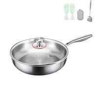 Genérico Titanium Hammered Pan Pro With Lid,2025 New Titanium Hammered Frying Pan With Lid,Upgraded Ultra-Durable, Scratch-Resistant,New Upgraded Pot for Cooking (XL-30CM)