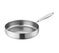Genérico Titanium Hammered Pan Pro with Lid,Uncoated Titaniums Frying Pot,Titanium Alloy Non-Stick Frying Pan,Supports Induction Cooker, Gas Stove, Electric Ceramic Stove (No lid,11.0" (28 cm))