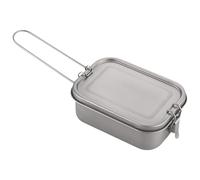 Genérico Titanium Lunch Box - Portable Metal Food Container, Leakproof Storage Box, Folding Handle Design | Pure Titanium Build, Double Sealed Lid, Ideal for Camping Work and Travel