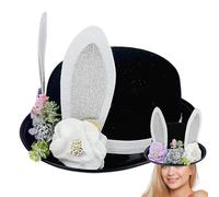 Generico Title: Bunny Ears Hat for Men, Stylish Bunny Ears Show with Flowers, 8.66x10.24x3.54 Inches Carnival Headwear for Halloween Costumes, Photography Props Cosplay