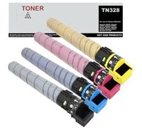 Genérico TN328 TN-328 (TN328K TN328C TN328Y TN328M) Pack 4 Cartuchos de Toner Multicolor Compatible con Konica Minolta AAV8150 AAV8250 AAV8350 AAV8450