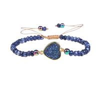 Genérico To My Daughter Jasper Heart Bracelet,Unique Wheel Beads Handwoven Braided,Adjustable inspirational Gift Jewelry Women (1pcs-E)