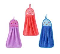 Genérico Toalla de Aseo - 3 Unidades Microfibra Coral 35x24cm | Paño Absorbente de Secado Veloz con Enganche Colgante | Bayeta Suave Cocina Viajes Hostelería Piso Guardería Cuarto de Lavado