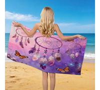 Genérico Toalla de Playa 3D Atrapasueños Soñador Toalla de Baño Adulto Microfibra Absorbente para Hombre Mujer Manta de Playa Estilo Soñador Piscina Viajes Natación Baño 100 x 200 cm