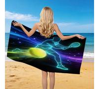 Genérico Toalla de Playa 3D Tenis Toalla de Baño Adulto Microfibra Absorbente para Hombre Mujer Manta de Playa Deporte Piscina Viajes Natación Baño 90 x 180 cm
