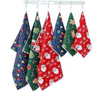 Generico Toallas de cocina navideñas, 6 piezas de tela absorbente, servilletas de cocina navideñas | Para granja, apartamento, restaurante, fiesta de inauguración de casa