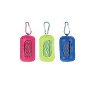 Genérico Toallas de Enfriamiento 3 Piezas 52x98 cm, Toalla Refrescante de Microfibra para Gimnasio con Estuche de Silicona, Secado Rápido para Deporte Viaje Yoga, Azul Verde y Rosa