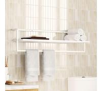 Genérico Toallero de Hierro Blanco 95x25x22 cm,Accesorios para el baño,Toalleros-343093