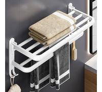 Genérico toallero de Toallero Blanco montado en la Pared con Estante Doble, Accesorios de baño de Aluminio, 2 Niveles (tamaño: 40 cm)